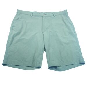Greg Norman Mens 38 Green Check Golf Shorts Stretch Microfiber 11 Inch